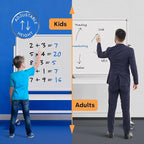 Rolling Dry Erase Board 70 x 36 - Large Portable Magnetic Whiteboard with Stand - Double Sided Easel Style Whiteboard with Wheels - Mobile Standing White Board for Office, Classroom & Home