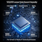 KUIIYER 4 in 1 Employee Time Clocks for Small Business (Face + Fingerprint + Palm Print + PIN) Employee Clock in & Out Machine Attendance Punch Clock