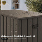 PURPLE LEAF Outdoor Deck Box 160 Gallon Waterproof Lockable Storage Box Container with Lid Deck Organization for Patio Cushions Side Table Pool Accessories Garden Tools, Brown