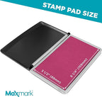 MaxMark Large Premium Pink Ink Stamp Pad - 3.5" x 6.25" - Quality Felt Pad