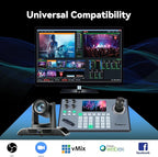 Tenveo HDMI/LAN/USB3.0 PoE PTZ Camera 20X Optical Zoom PTZ Camera IP Live Streaming, FHD 1080P 60FPS, for Church Services Worship Video Conference Live Streaming Online Meeting, 2025 Version