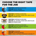 Scotch Box Lock Packing Tape, Clear Packaging Tape, Extreme Grip Box Tape for Holiday Shipping, 1.88 in. x 22.2 yd., 6 Tape Rolls with Dispensers