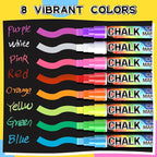 Jumbo Chalk Window Markers for Cars Glass Washable: 8 Colors Liquid Chalk Markers Pen with 10mm Wide Tip, Chalkboard Marker, Window Paint Marker for Car Window, Blackboard, Auto Windshield Decorations