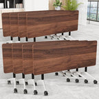 Folding Conference Room Table, Modern Conference Tables with Wheels, Large Rectangular Mobile Training Tables for Office Classroom, Foldable Modular Boardroom Seminar Table (8pack L47.2in)