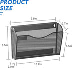 samstar 6 Pack Magnetic File Holder, Mesh Wall File Organizer File Pocket Mail Organizer Paper Folder Holder for Office/Home, No Drilling(Magnetic)