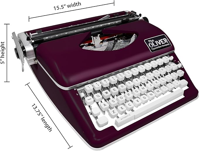 Timeless Manual Typewriter, Burgundy