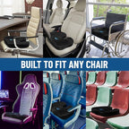 Everlasting Comfort Doctor Recommended Memory Foam Seat Cushion for Office Chairs & Car Seat - Ergonomic Office Desk Accessories for Tailbone Pain Relief, Sciatica & Back Support