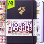 Hourly Planner - Undated Daily, Weekly & Monthly Planner with Budget Section | A 12 Month Journey to Increase Productivity & Happiness | Life Organizer & Gratitude Journal - Vertical Format