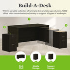 HON MOD Executive Desk 60-Inch Large Computer Desk Shell, Thick Wooden Laminate, Modern Table with Cord Management, 60" W x 30" D x 29" H, Java Oak