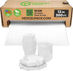 HexcelWrap Mini - Honeycomb Packing Paper, Eco-Friendly, Sustainable Paper Bubble Wrap for Shipping & Moving, Cushioned Packing Material in Easy Self-Dispenser Box - White, 12" x 300'