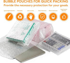 50PCS Clear Bubble Pouches Wrap Bags, 10 x 14 Inch Bubble Out Bag Pouch for Packing & Shipping, Double Layer Bubble Cushion Wrap Bags Protective Bubble Pouches Bags for Moving and Storage