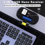 Wireless Keyboard and Mouse Combo, COVEVA 2.4GHz Wireless Keyboard Mouse with USB Receiver, Water-Dropping Keycaps, 104 Keys Full Size with Number Pad for PC Laptop Computer Desktop(Black Purple)