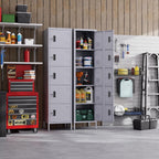 Metal Locker with Lock and Ventilation Holes,Metal Storage Locker with Business Card Slof for Home,Gym,Garage,School,Office,66" H x 15.8" W x 15.8" D Assembly Required,Dark Grey