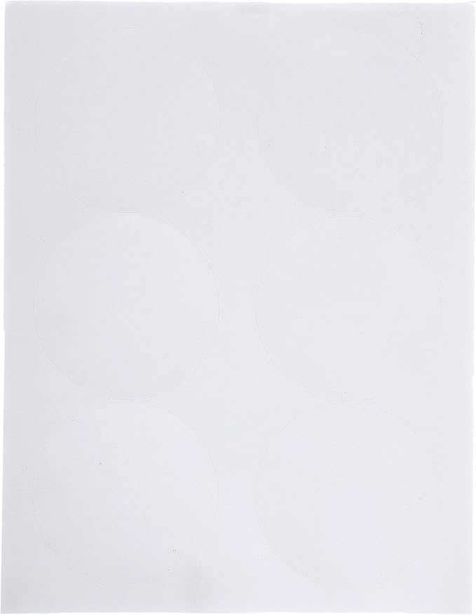 Compulabel Circular Labels for Laser and Inkjet Printers, 3 1/3-Inch Diameter, Permanent Adhesive, 6 Per Sheet, 100 Sheets Per Carton, White (311657)
