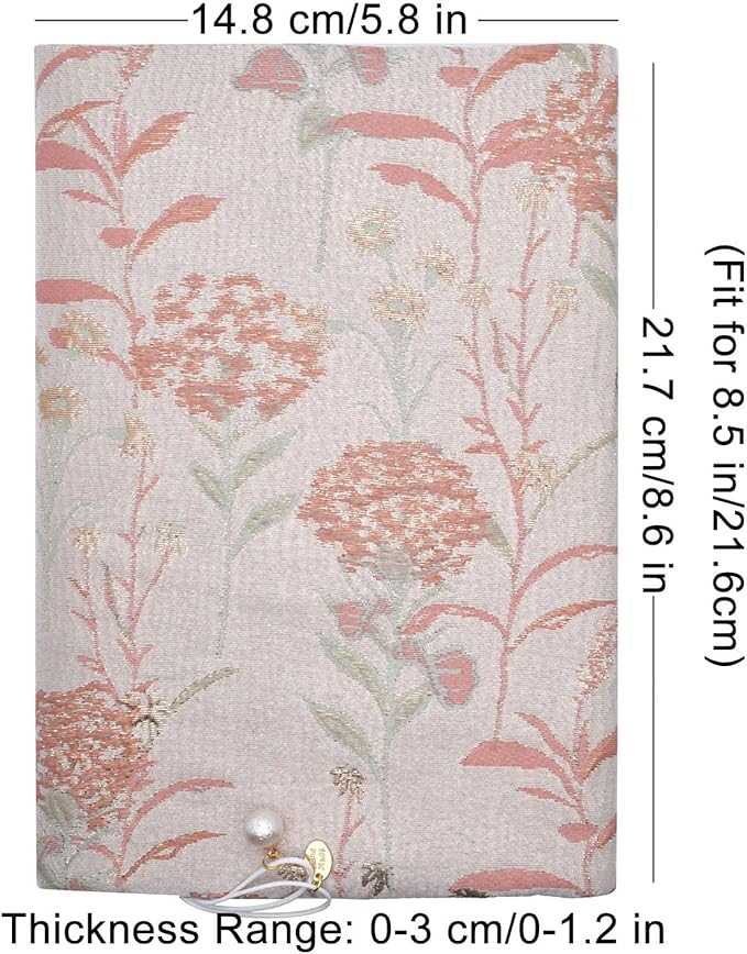 BLBMH Dandelions Book Covers for Paperbacks Adjustable BookCover Cloth Fit for 5.5x8.5 inch Books Softcover Protector for Notebook Book Lovers Gifts - Pink 8.5in