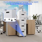 METAN 4 Drawer Vertical File Cabinet on Wheels, Lockable Office Files Storage Cabinet with Handle and Name Card,Mobile Storage Cabinet for Office and Home,Assembly Required,White