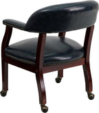 EMMA + OLIVER Navy Vinyl Luxurious Conference Chair with Casters
