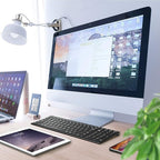 iClever BK10 Bluetooth Keyboard, Universal Bluetooth 5.1 Wireless Keyboard with Number Pad, Ergonomic Design, Multi-Device Compatibility, Stable Connection for Mac, iPad, iPhone, Android, Windows