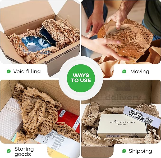 IDL Packaging HexaFil Honeycomb Packing Kraft Paper 15" x 20400" (1700 ft) in Self-Dispensed Box - Patented Cushioning Box Filler for Void Filling, Moving, Shipping - Alternative to Bubble Plastic