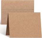 Blank Cards and Envelopes 100 Pack, Ohuhu 5 x 7 Heavyweight Kraft Paper Folded Cardstock and A7 Envelopes for DIY Greeting Cards, Wedding, Birthday, Invitations, Shower, Thank You Cards & All Occasion