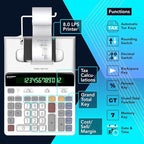 CATIGA 12 Digit Thermal Printing Calculator with Tape Print Out, Ink-Free Adding Machine, 3X Faster Quite at 8.0 LPS, Extra Large Fluorescent Display, Tax Calculation with Clock and Calendar, SP-2401