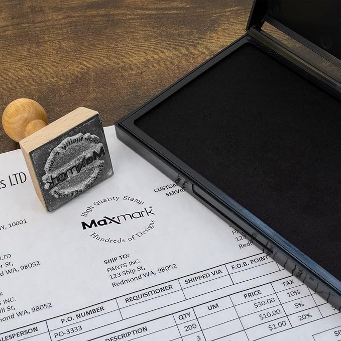 MaxMark Large Green Stamp Pad - 4-1/4" by 7-1/4" - Premium Quality Felt Pad