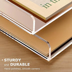 2 Pack- Stackable Paper Letter Tray, A4 File Tray Desk Organizer, Acrylic Desk Organizers and Accessories Sorter, Clear Workspace Office Supplies Organizers, 12.4inx8.86inx3.46in