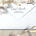 Address Stamp - Personalized Self Inking Return Address Stamper - Black Ink - Custom Wedding Stamp for Invitation Envelopes