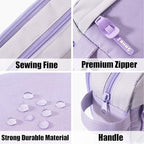 Sooez High Capacity Pencil Case, Big Pencil Bag Pouch Box Organizer Pen Case, Portable Journaling Supplies with Easy Grip Handle & Loop, Asthetic Supply for Girls Adults, Purple