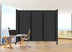 Versare Room Divider 360 Portable Wall Partition | Folding Panels | Large Freestanding Divider | Locking Wheels | Temporary Room Separator
