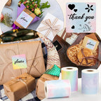 HuiJuKeJi 3 Rolls Thermal Square Label Paper,1.96 "x1.96 Gradient Label Maker Sticker for Phomemo M220/M200/M221/M110 Printer,Multi-Purpose Self-Adhesive Waterproof Labels for Barcode,DIY,Logo,Thanks