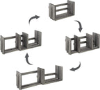 MyGift Barnwood Gray Wood Desktop Bookshelf Organizer, Expandable Adjustable Display Shelf Book Rack