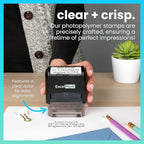 ExcelMark Custom Stamp – Clear & Crisp Impressions – Personalized Self-Inking Rubber Stamp – Use for Address Stamp and More (Medium)
