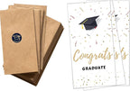 PINKEESEA Graduation Cards 2025 Money Holder Cards - 10 Pack - Gift Card Holder with Kraft Envelopes with Stickers - Bulk Grad Cards(Congrats)