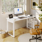 FLEXISPOT 4 Legs Standing Desk 55 x 28 Inch Electric Adjustable Height with Splice Board Home Office Sit Stand Up Desk, White Top + White Frame