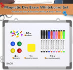 Monthly Calendar Whiteboard Dry Erase Cork Board Combination for Wall, 17"x13" Magnetic Dry Erase Board, Double-Sided White Board, Portable Board for Office, Kitchen, Planning, Memo, School, Home