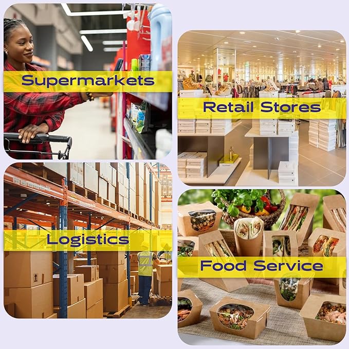 CEPRICO - Customizable CĀS Scale Labels - 144 Rolls of Thermal Printing Scale Labels – Compatible with CĀS LST-8040 | Safe Handling Instruction | Ideal for Supermarkets, Retailers and Grocery Stores