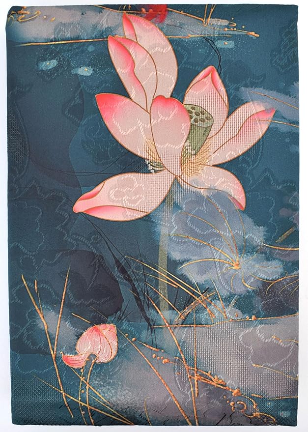 BLBMH Book Cover for Paperbacks- Adjustable Fabric BookJacket Cover Protector Fit for 5.5x8.5 inch Hardcover Softcover Book Novels Notebook Bible Book Lovers Gifts - Lotus 8.5in