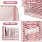Marbrasse File Organizer for Desk,Desk File Organizer with 5 Vertical Compartments Mesh Magazine File Holder for Office School
