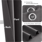 MIULEE Grey Blackout Curtains for Bedroom Living Room 84 Inches Long 2 Panels, Thermal Insulated Room Darkening Drapes Solid Grommet Top Noise Reduction Light Blocking Window Treatments 40x84 Inch