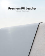 YSAGi Leather Desk Protector, Office Mat, Large Mouse Mat, Non-Slip PU Leather Blotter, Laptop Desk, Waterproof Writing Pad for Office and Home (Light Grey, 31.5" x 15.8")