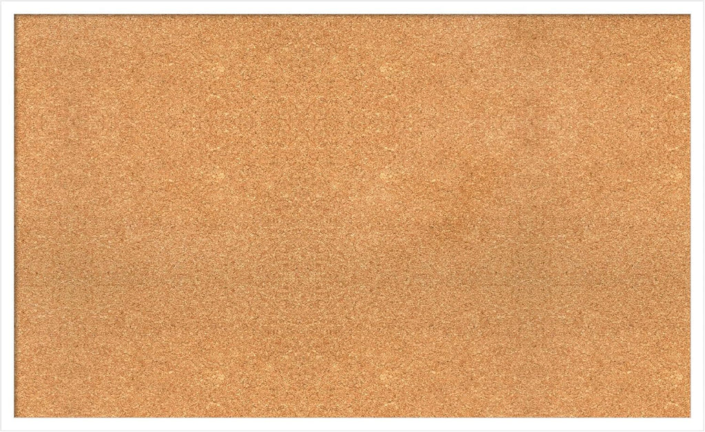 Amanti Art Natural Cork Board for Wall, 25x41 Vision Board with White Frame, Large Corkboard Office Decor for Home Organization, Modern Corkboard Pinboard to Display Items for Home Organization in