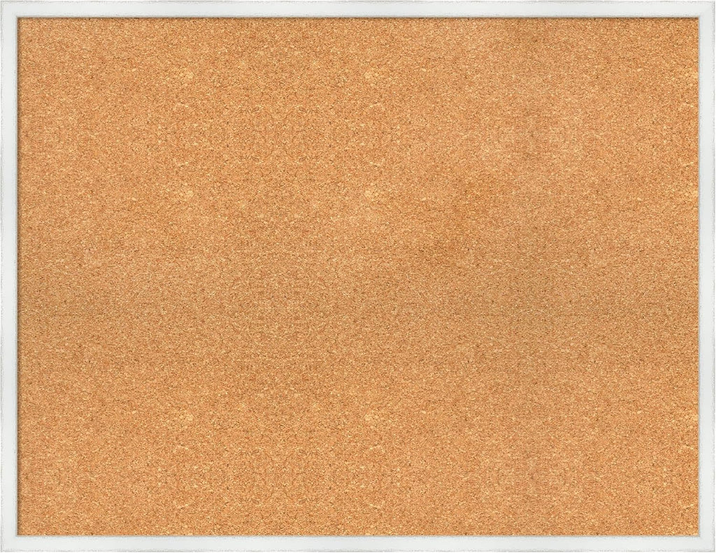 Amanti Art Natural Cork Board for Wall, 27x35 Vision Board with White Frame, Large Corkboard Office Decor for Home Organization, Country Rustic Corkboard Pinboard to Display Items for Home