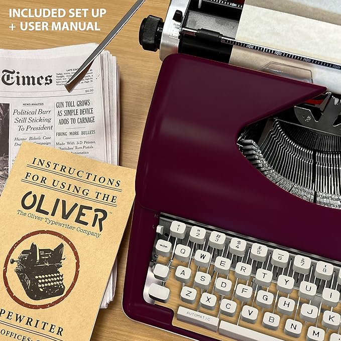 Timeless Manual Typewriter, Burgundy