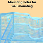 Kuntine.B Wall File Organizer Office Hanging Magazine Holder Wall File Organizer for Office Home (Blue, 3 Tier)