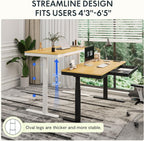 SANODESK Standing Desk with Drawer,Dual Motor 3 Stage Electric Height Adjustable Home Office Desk with Storage & Wireless Charging, 55 inch Bamboo Tabletop/White Frame