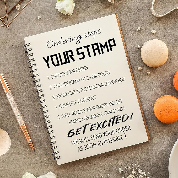 Custom Self-Inking Stamps | Personalized Book Stamp Gift for Book Lovers | 5 Ink Colors (Style10)