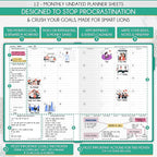 Life Planner - Undated Daily, Weekly & Monthly Planner with Budget Section | A 12 Month Journey to Increase Productivity & Happiness | Life Organizer & Gratitude Journal - Horizontal Format