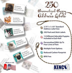 Customized Personalized Address Labels - Made in The USA by Kenco (250 Labels, Puppies)
