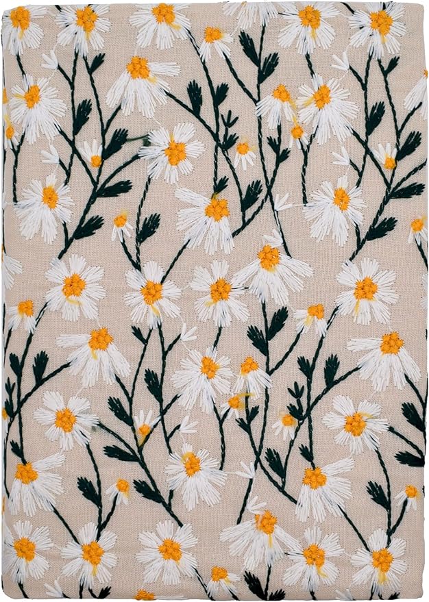 BLBMH Bible Cover for Women Embroidery Book Covers for Paperbacks Fit for 5.5x8.5 inch Book Bible Adjustable Book Sleeve Cover Soft Cloth Protector for Novels - Daisy 2 8.5in